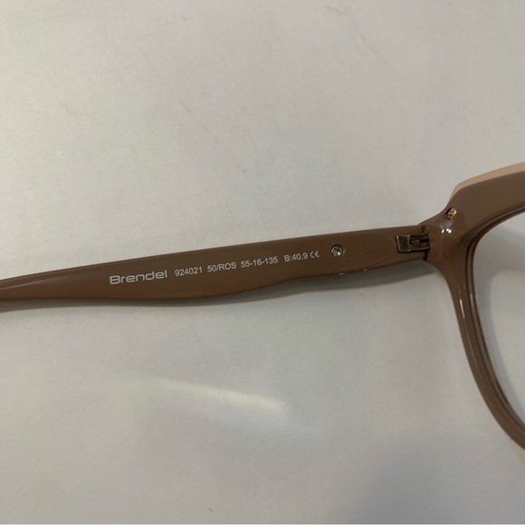 Brendel Handmade Acetate Pink Blush Taupe Tortoise Frames with Gold Accents - Picture 8 of 13